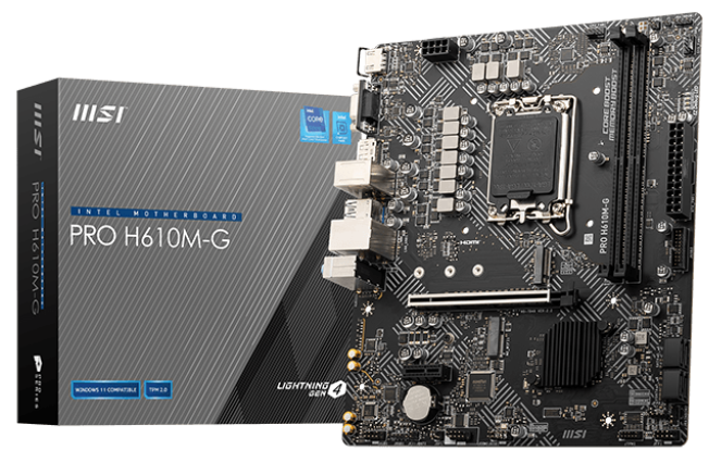 Материнская плата MSI PRO H610M-G, LGA1700, Intel H610, mATX