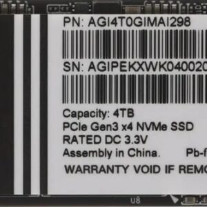 SSD накопитель 4096 ГБ AGI AI298, PCIe 3.0, [AGI4T0GIMAI298]