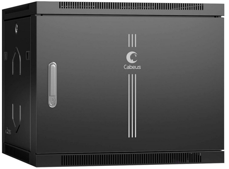 Шкаф настенный 19", 9U Cabeus SH-05F-9U60/45m-BK