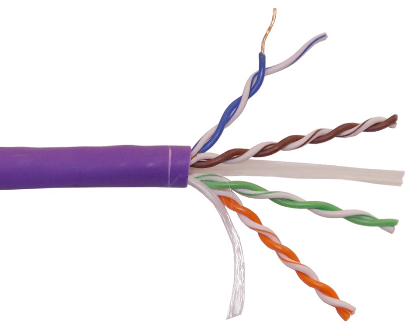 Кабель витая пара U/UTP 6 кат. 4 пары Lanmaster LAN-6EUTP-HFLT-VI