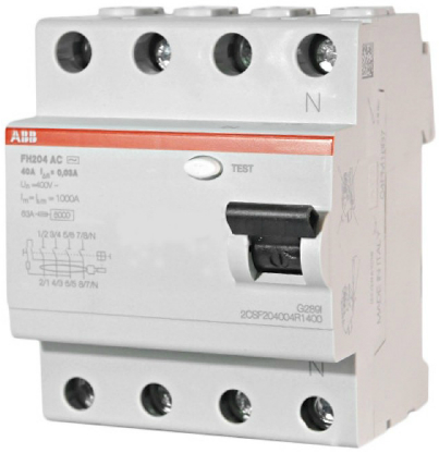 Выключатель дифференциального тока (ВДТ, УЗО) ABB 2CSF204004R1400