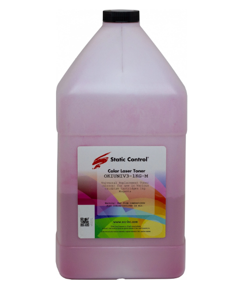 Тонер-картридж Static Control OKIUNIV3-1KG-M Пурпурный
