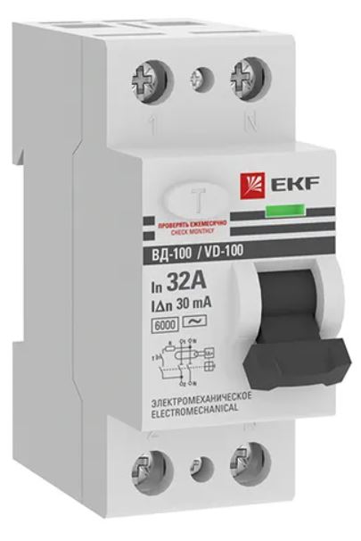 УЗО EKF elcb-2-6-32-30-em-pro