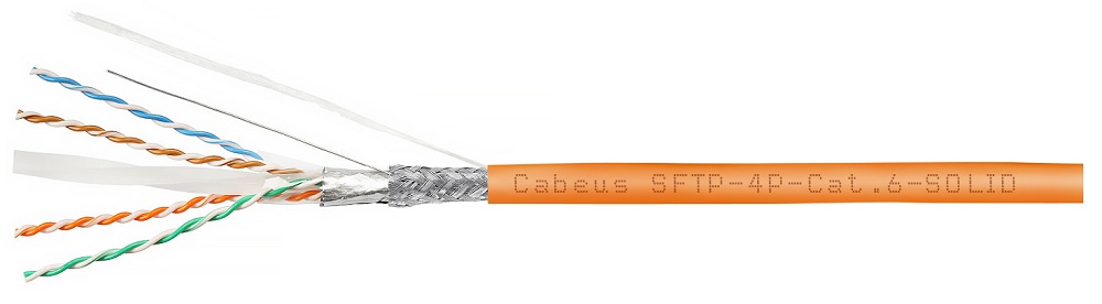 Кабель витая пара S/FTP 6 кат. 4 пары Cabeus SFTP-4P-Cat.6-SOLID-LSZH