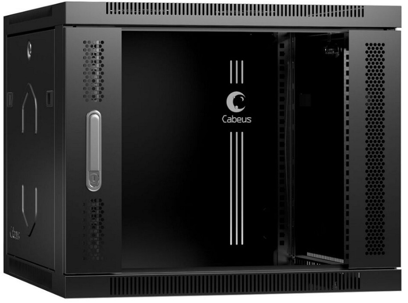 Шкаф настенный 19", 9U Cabeus SH-05F-9U60/60-BK