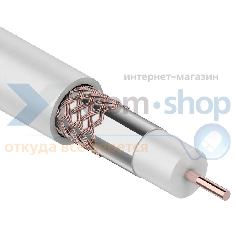 Кабель PROconnect RG-6U+Cu, (48%), 75 Ом, 100м., белый