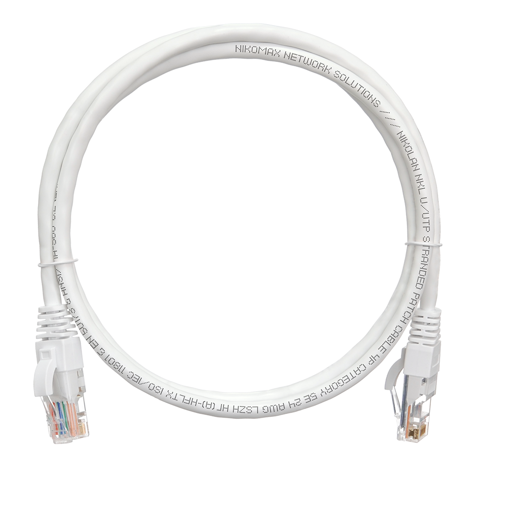 Кабель патч-корд U/UTP 5e кат. 0.15м NikoMax NMC-PC4UD55B-001-C-WT