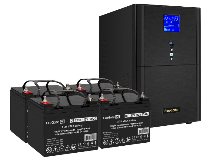 Комплект Exegate SineTower SZ-3000.LCD.AVR.3SH.1C13.RJ.USB