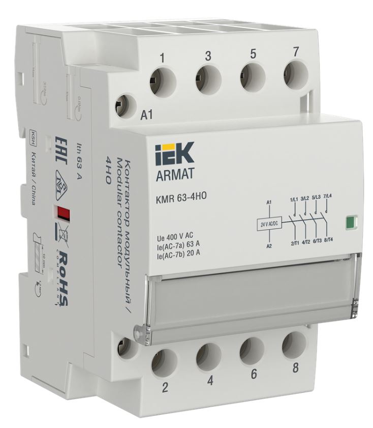 Контактор модульный IEK AR-KMR20-063-40-024