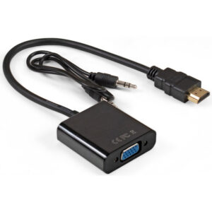 Переходник HDMI (M) - VGA (F), ExeGate EX-HDMIM-VGAF-3.5JackS-0.3