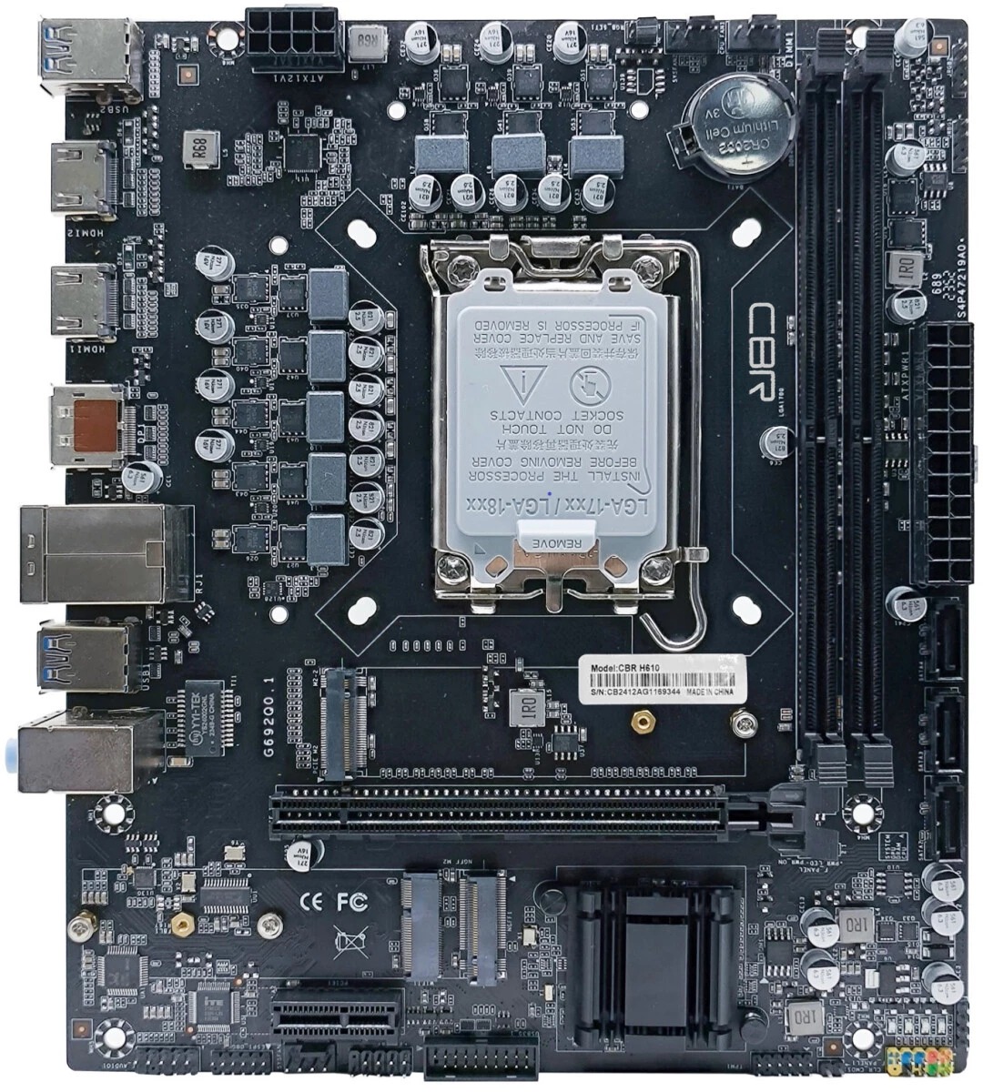 Материнская плата CBR H610, LGA1700, Intel H610, mATX