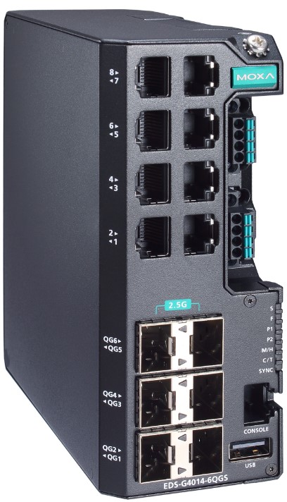 Коммутатор управляемый MOXA EDS-G4014-6QGS-LV