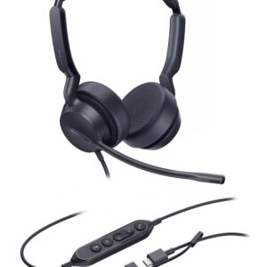 Проводная стереогарнитура Yealink UH42 Dual UC USB-C/A, Проводной, Накладные, Черный, [UH42 Dual UC USB-C/A]
