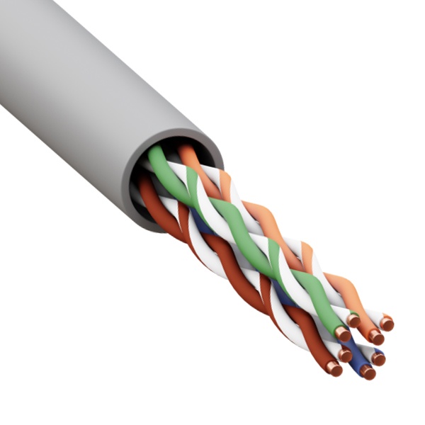 Кабель витая пара EKF TRP-5EUTP-04PVC-GY-IN3