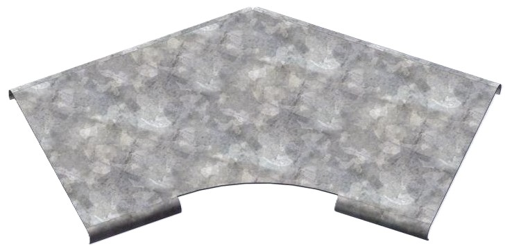 Крышка на угол гориз. 45° Ostec КУПТП45-100-0,7-R100-СЦ