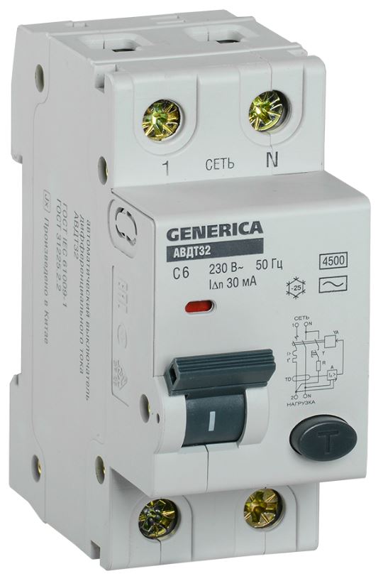 Автомат дифференциальный GENERICA MAD25-5-006-C-30