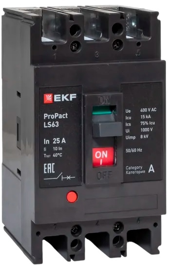 Автоматический выключатель в литом корпусе EKF mccb-63-15-3-25-ls
