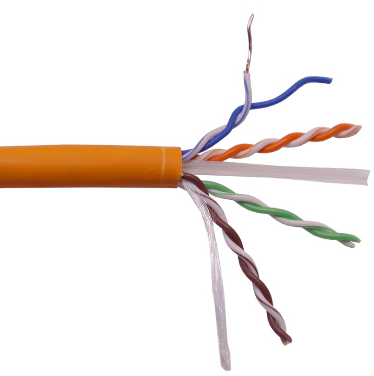 Кабель витая пара U/UTP 6 кат. 4 пары Lanmaster LAN-6EUTP-HFLT-OR