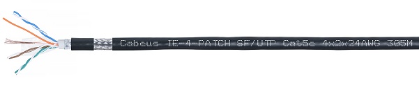 Кабель витая пара SF/UTP 5e кат. 4 пары Cabeus IE-4-PATCH