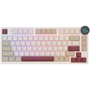 Механическая клавиатура Royal Kludge N80, USB, Bluetooth, Радиоканал, Розовый, Бежевый [6977576550687]