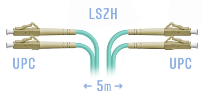 Кабель патч-корд волоконно-оптический SNR SNR-PC-LC/UPC-MM-DPX-5m