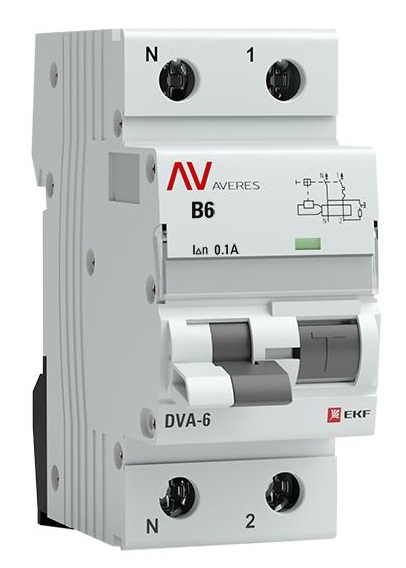 Автомат дифференциальный EKF rcbo6-1pn-6B-100-ac-av