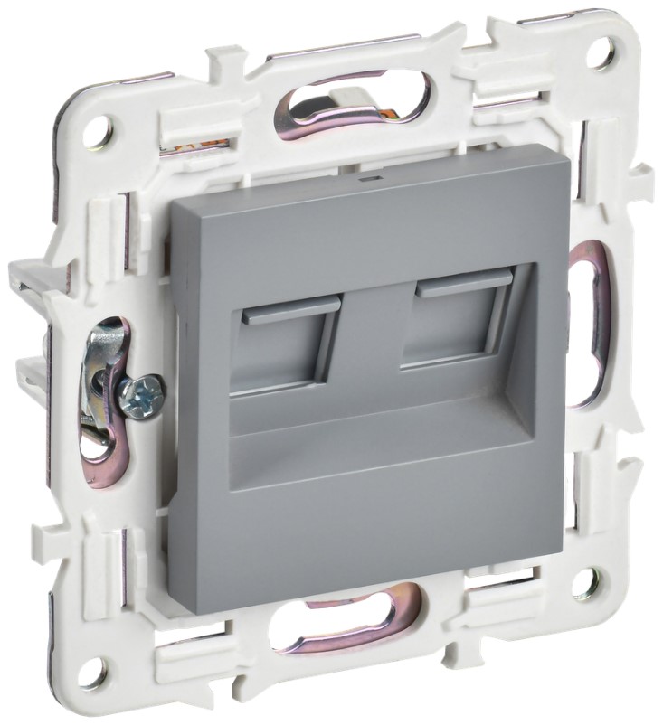 Розетка компьютерная двойная IEK SK-K20-2-K03