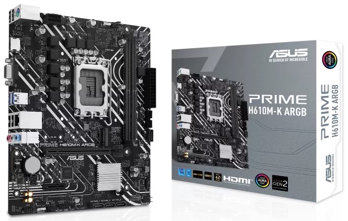 Материнская плата ASUS PRIME H610M-K ARGB, Intel H610, mATX