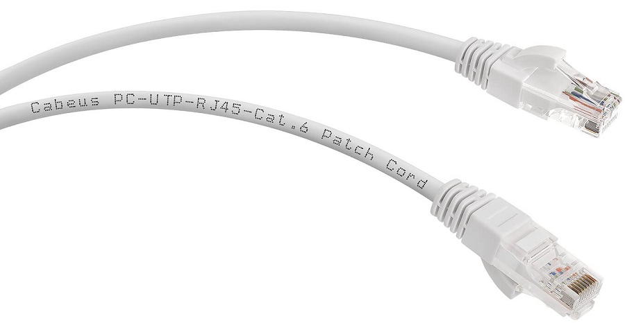 Кабель патч-корд U/UTP 6 кат. 0.3м Cabeus PC-UTP-RJ45-Cat.6-0.3m-WH-LSZH