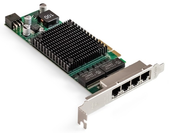 Сетевой адаптер Exegate EXE-I350-T4V2-PoE