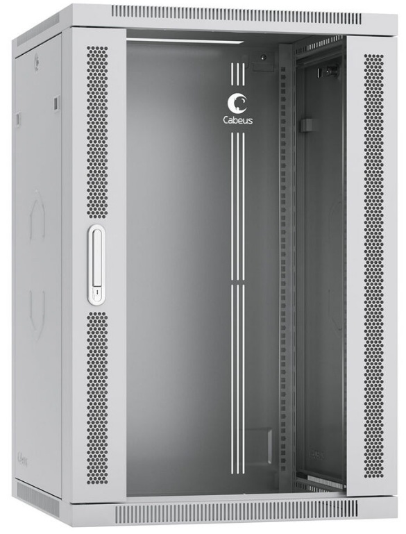 Шкаф настенный 19", 18U Cabeus SH-05F-18U60/45-R