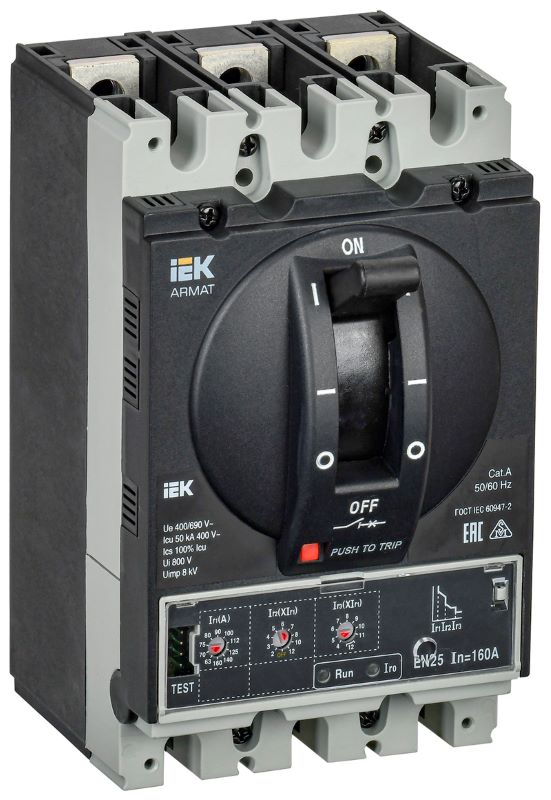 Автоматический выключатель в литом корпусе IEK AR-MCCB-3D-050-0160A-ELSC