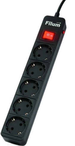Сетевой фильтр Filum FL-SP5-3.0M-BL