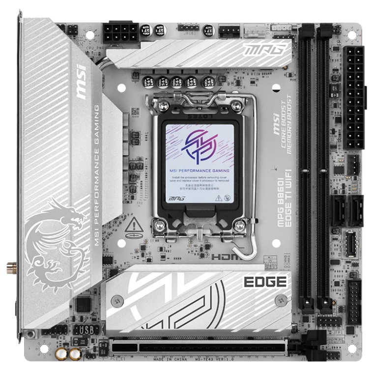 Материнская плата MSI MPG B860I EDGE TI WIFI, LGA1851, Intel B860, Mini-ITX