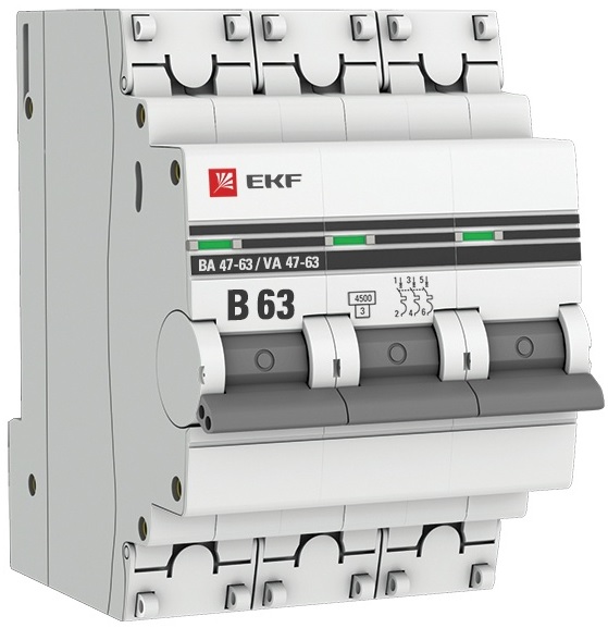 Автоматический выключатель EKF mcb4763-3-63B-pro