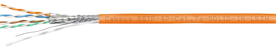 Кабель витая пара S/FTP 7A кат. 4 пары Cabeus SSTP-4P-Cat.7a-SOLID-IN-LSZH