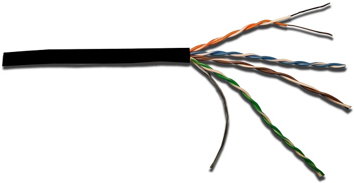 Кабель витая пара U/UTP 5 кат. 4 пары Lanmaster LAN-5EUTP-HFLT-BK