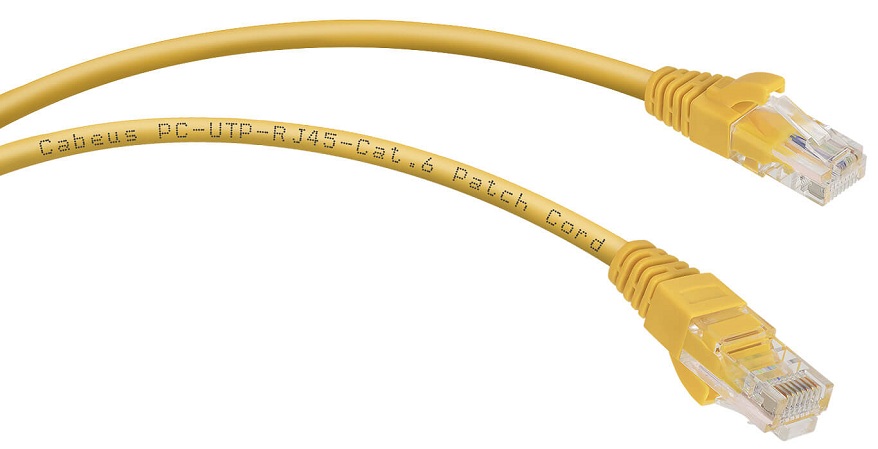 Кабель патч-корд U/UTP 6 кат. 3м Cabeus PC-UTP-RJ45-Cat.6-3m-YL-LSZH