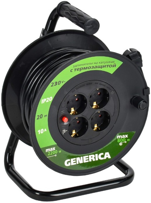 Удлинитель на катушке GENERICA WKP10-10-04-20-G