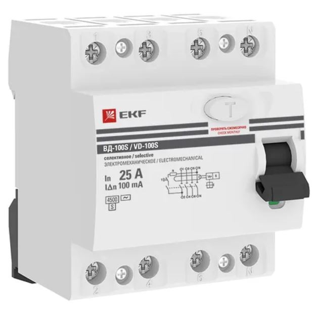 УЗО EKF elcb-4-25-100S-em-pro