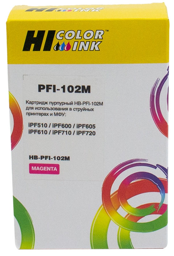 Тонер-картридж Hi-Black HB-PFI-102M Пурпурный