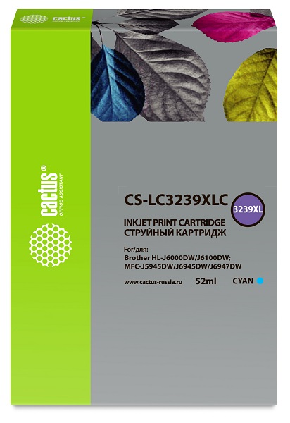 Тонер-картридж Cactus CS-LC3239XLC Голубой