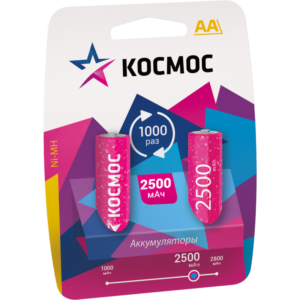 Аккумулятор КОСМОС KOCR6NIMH2500MAH2BL (AA, 2500mAh, 2 шт.)