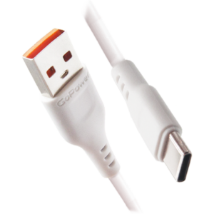 Кабель USB - USB Type-C, 1м, GoPower GP01T White