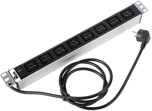 Блок розеток 19", 8 розеток ЦМО R-16-8C19-I-440-3