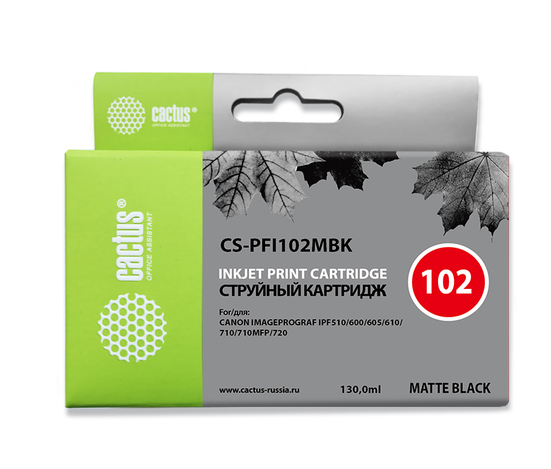 Тонер-картридж Cactus CS-PFI102MBK Черный матовый