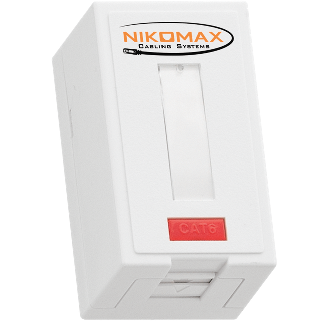 Компьютерная розетка настенная NikoMax NMC-WO1UE2-FT-ST-WT