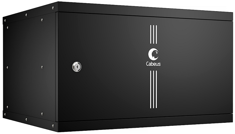 Шкаф настенный 19", 6U Cabeus WSC-05D-6U55/45m-BK