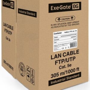 Кабель витая пара F/FTP 5e кат. 4 пары Exegate FUTP4-C5e-CCA-S24-IN-PVC-GY-305