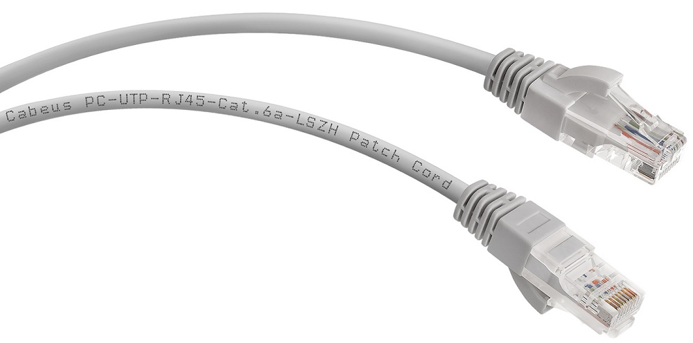 Кабель патч-корд U/UTP 6a кат. 1м Cabeus PC-UTP-RJ45-Cat.6a-1m-LSZH